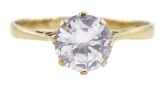 9ct gold single stone cubic zirconia ring