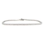 18ct white gold round brilliant cut diamond line bracelet