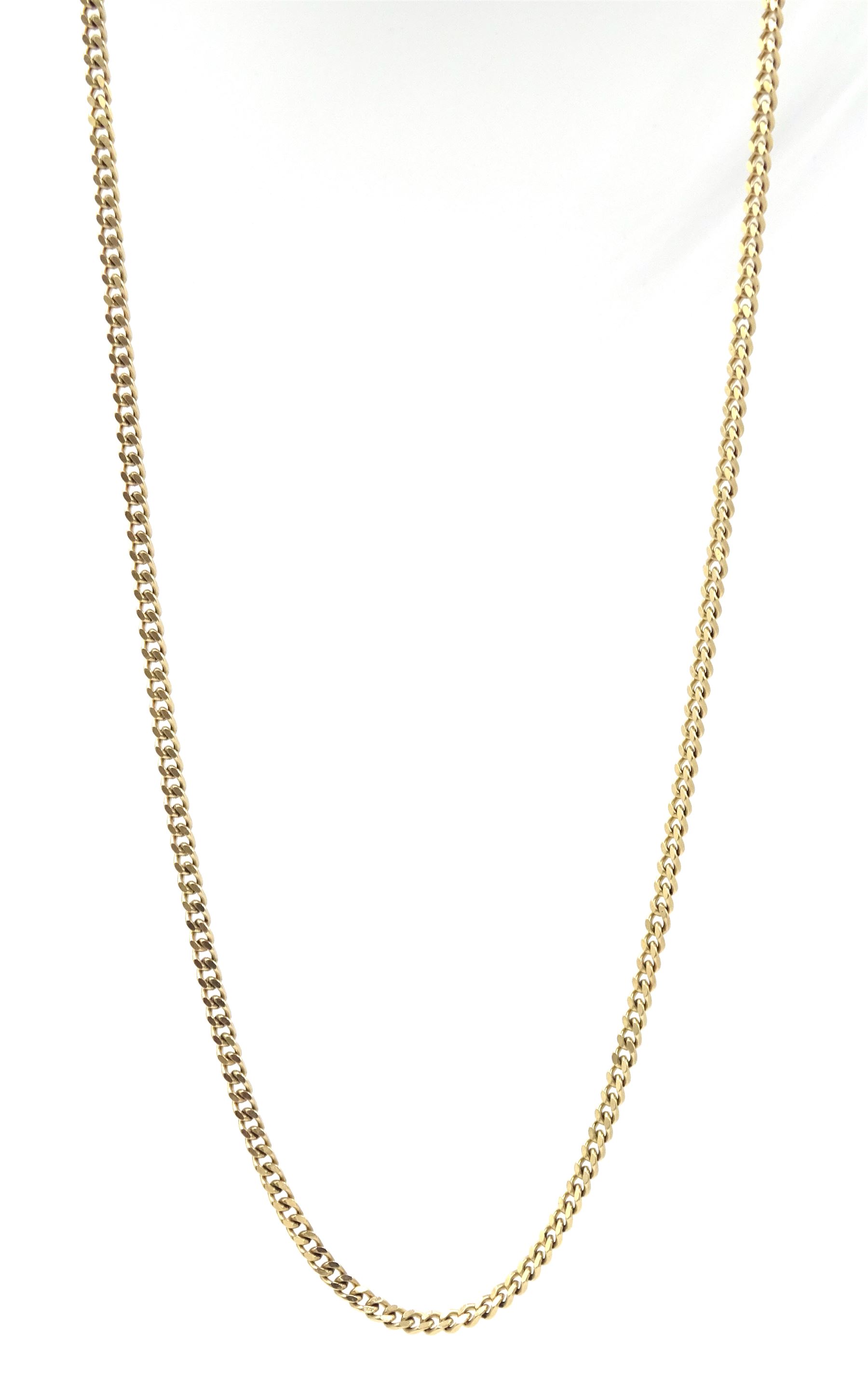 9ct gold flattened curb link necklace