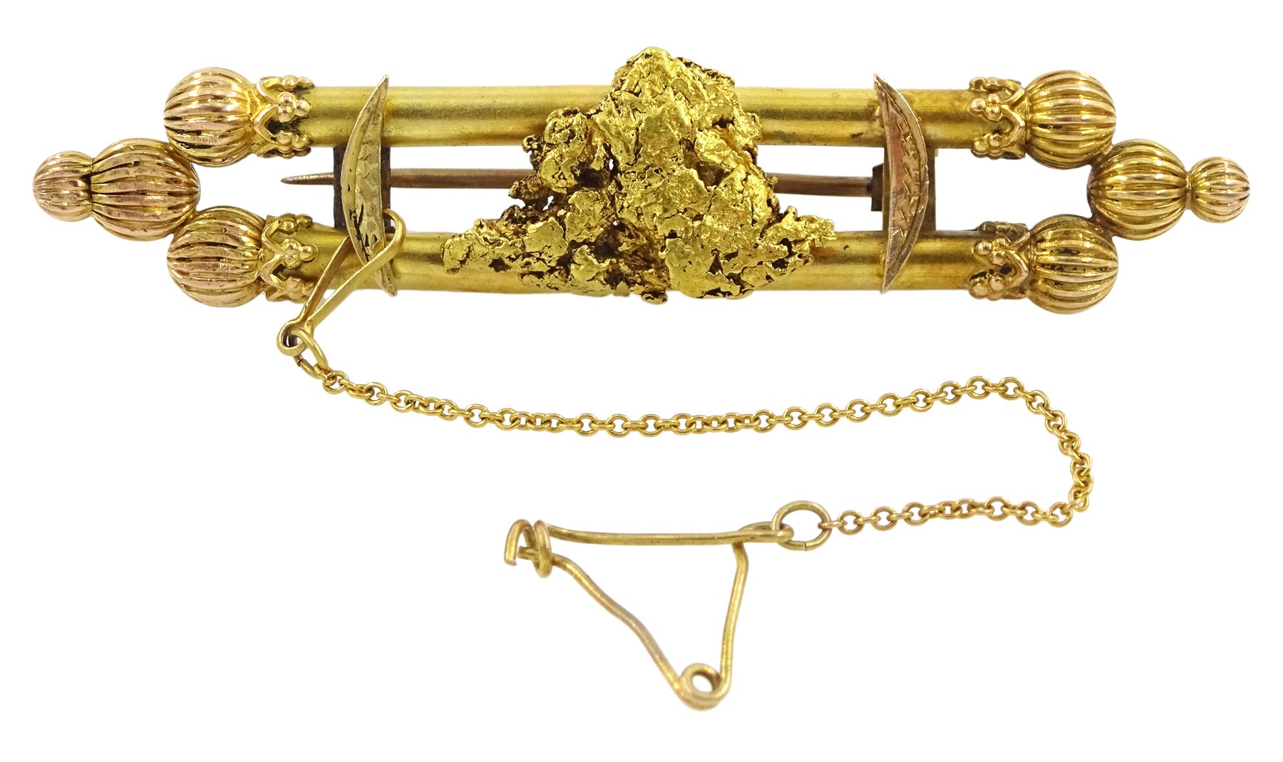 Late 19th century Australian gold double bar brooch