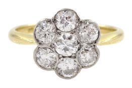 18ct gold diamond flower cluster ring