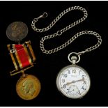 Majex military issue keyless pocket watch