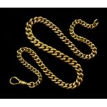 Early 20th century 18ct gold tapering watch/necklace curb chain