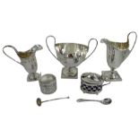 Silver cream jug and sugar bowl by William Aitken