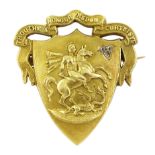 Early 20th century gold St George diamond brooch