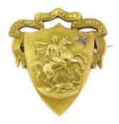 Early 20th century gold St George diamond brooch