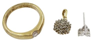 Gold single stone cubic zirconia ring
