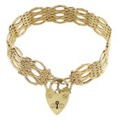 9ct gold fancy gate link bracelet