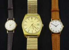 Omega 9ct gold ladies manual wind wristwatch