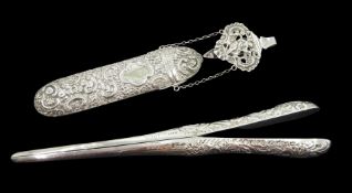 Victorian silver chatelaine spectacles case by George Unite