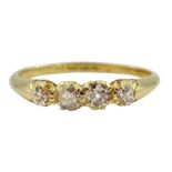 Early 20th century 18ct gold four stone old cut diamond ring
