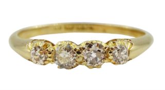 Early 20th century 18ct gold four stone old cut diamond ring