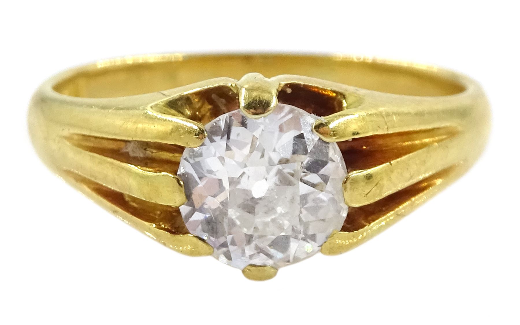 Early 20th century gold single stone diamond ring