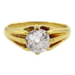 Early 20th century gold single stone diamond ring