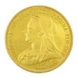 Queen Victoria 1893 gold half sovereign coin