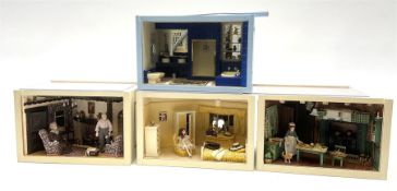 Four small dioramas