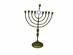 Brass Menorah with a circular base