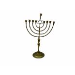 Brass Menorah with a circular base