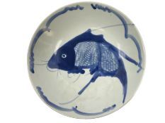 Chinese Kangxi style blue and white dish