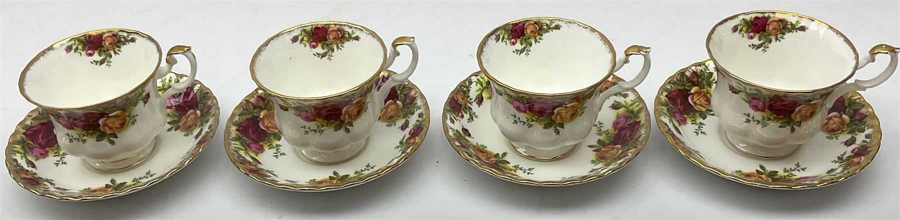 Royal Albert Old Country Roses part dinner and tea service comprising teapot - Image 12 of 13