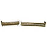 Two Victorian brass fire fenders