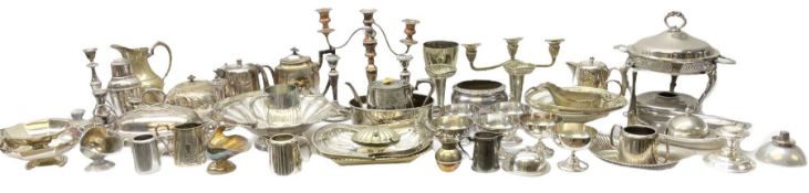 Large quantity of mostly silver plate