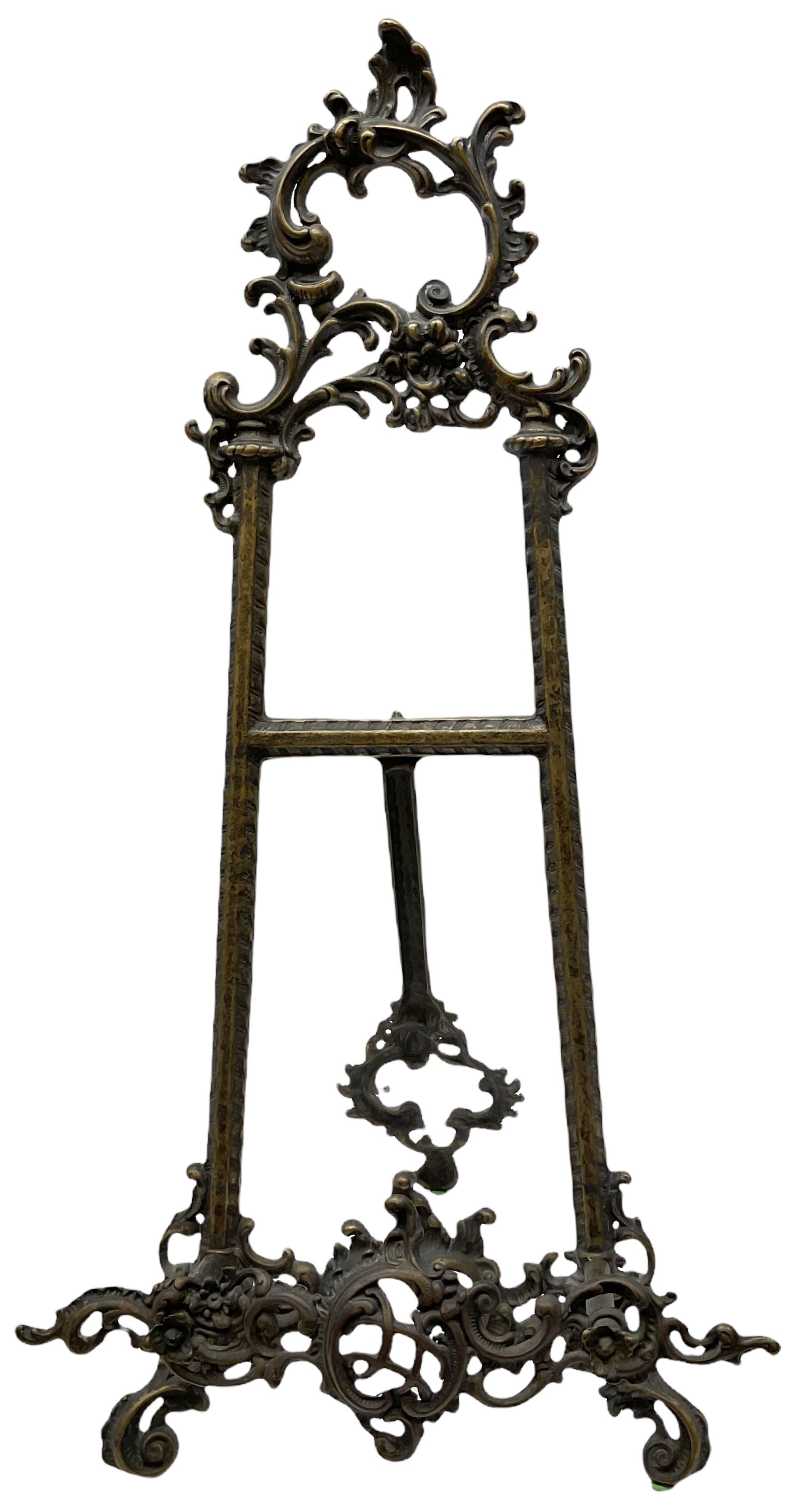 Rococo style brass table easel