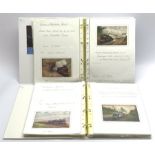 Two modern loose leaf albums containing over one-hundred and seventy printed postcards of railway i