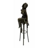 Art Deco style bronze modelled as a bare chested female figure