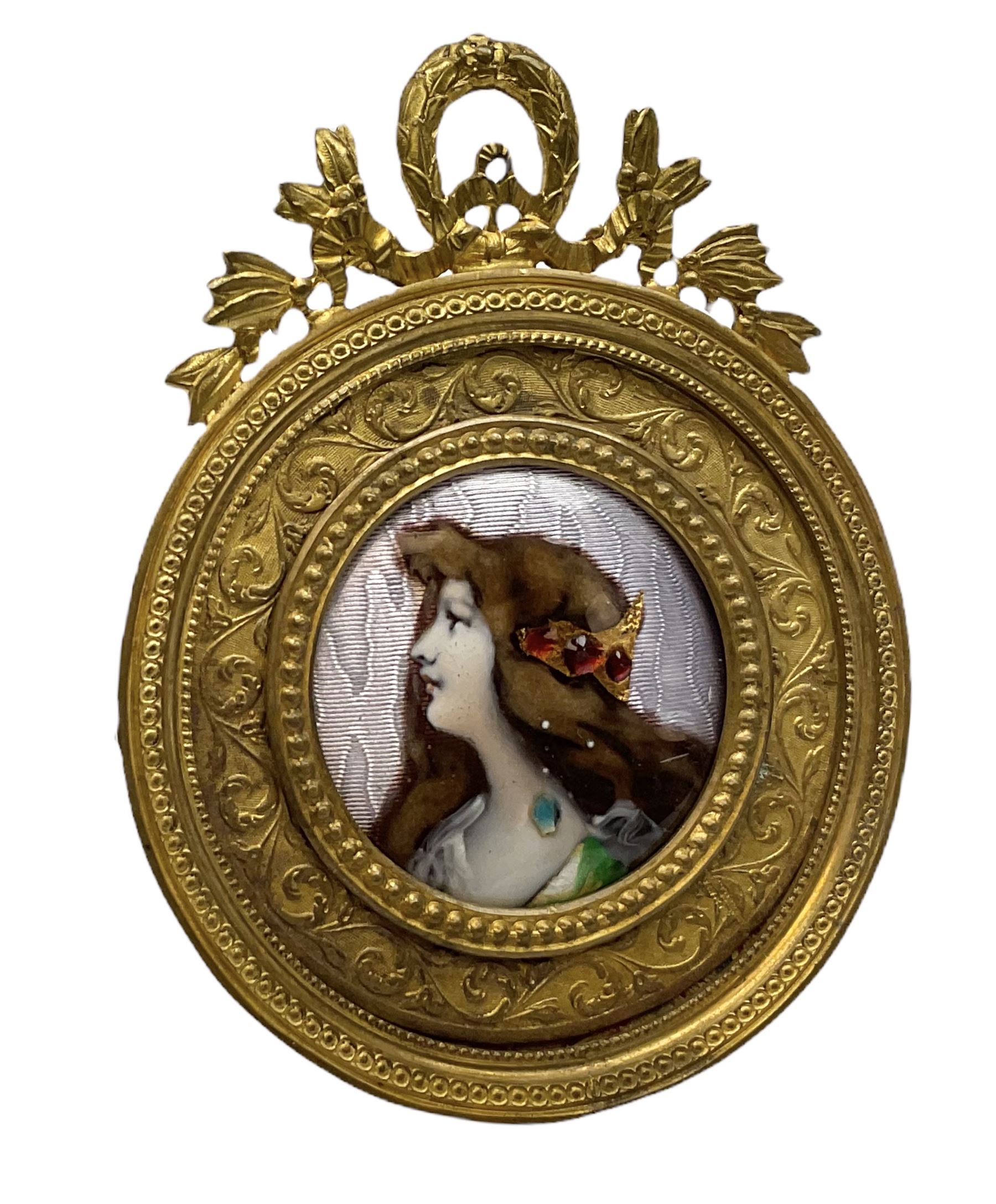 Late 19th/early 20th century Limoges enamel plaque - Image 2 of 5