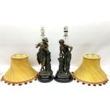 Pair of cast figural lamps