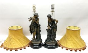 Pair of cast figural lamps