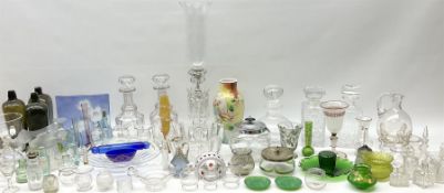 Glassware including a pair of Victorian decanters