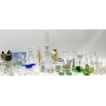 Glassware including a pair of Victorian decanters