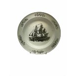 Late 18th century Liverpool Herculaneum creamware plate
