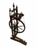 Early 20th century beech spinning wheel