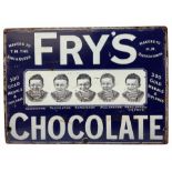 Metal reproduction of Fry's Chocolate advertising sign 'five boys' H50cm