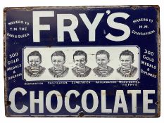 Metal reproduction of Fry's Chocolate advertising sign 'five boys' H50cm