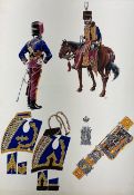 20th century school - watercolour drawing of the uniforms of Prince Albert's Own Hussars