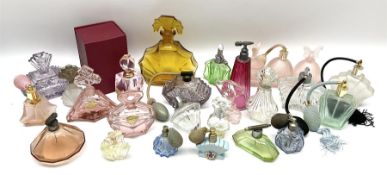 Art Deco style glass perfume bottles and atomisers