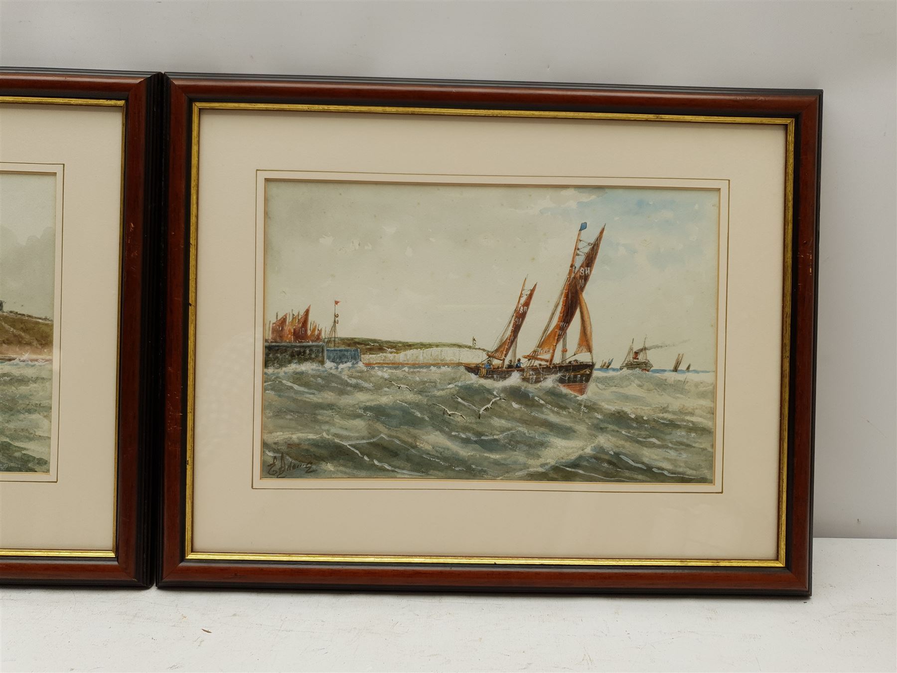 E Adams (British 19th/20th century): Coble in the North Bay Scarborough and Boats off Bridlington - Image 3 of 3
