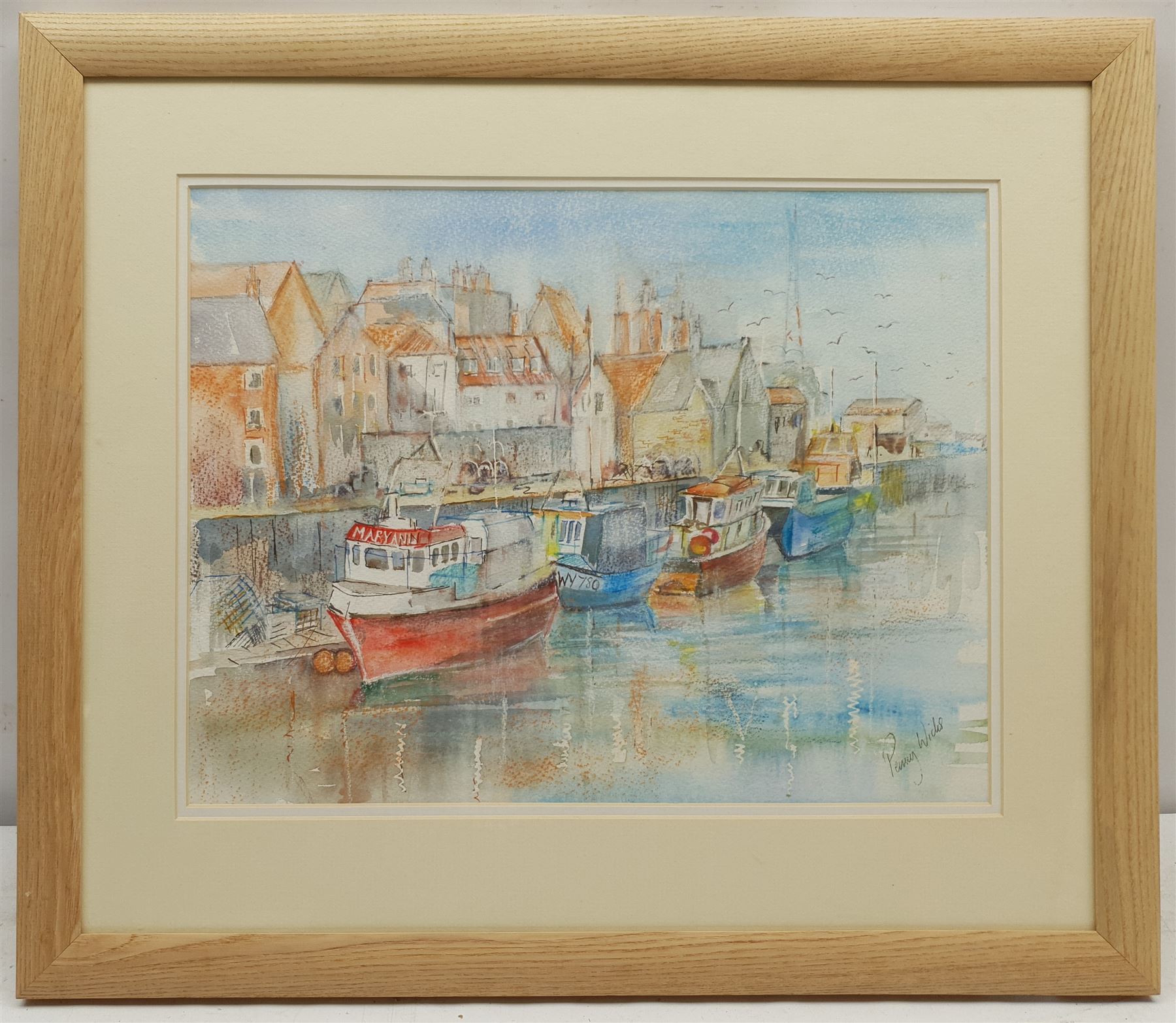 Penny Wicks (British 1949-): 'Moorings Whitby' - Image 2 of 2