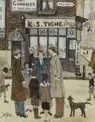 Alan Tortice (Northern British 1948-): 'Northern Street Scene'