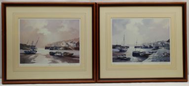 Don Micklethwaite (British 1936-): 'Low Tide' and 'Evening Harbour'