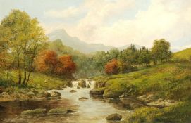 P Kilner (British 20th century): Upland River Landscapes