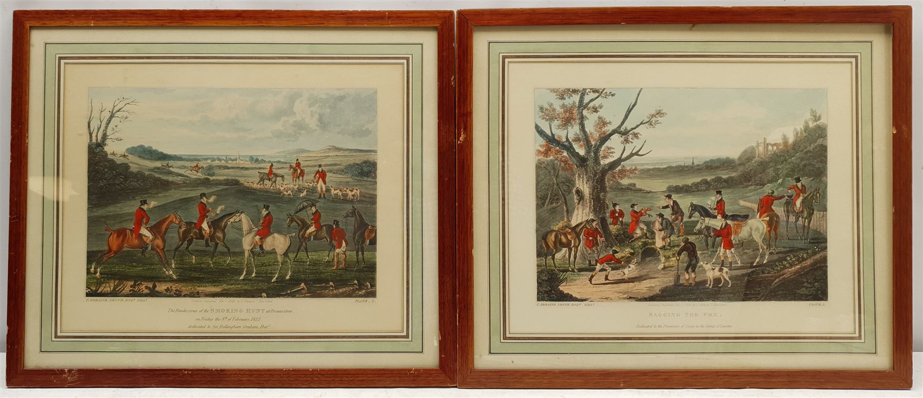 After Charles Loraine Smith (British 1751-1835): 'The Smoking Hunt' and 'Bagging the Fox'