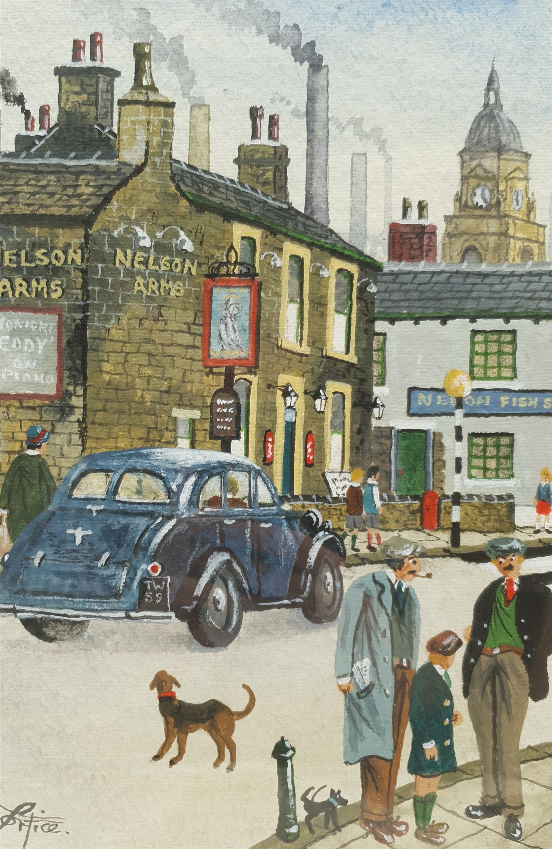 Alan Tortice (Northern British 1948-):'Nelson Pub Morley West Yorkshire'