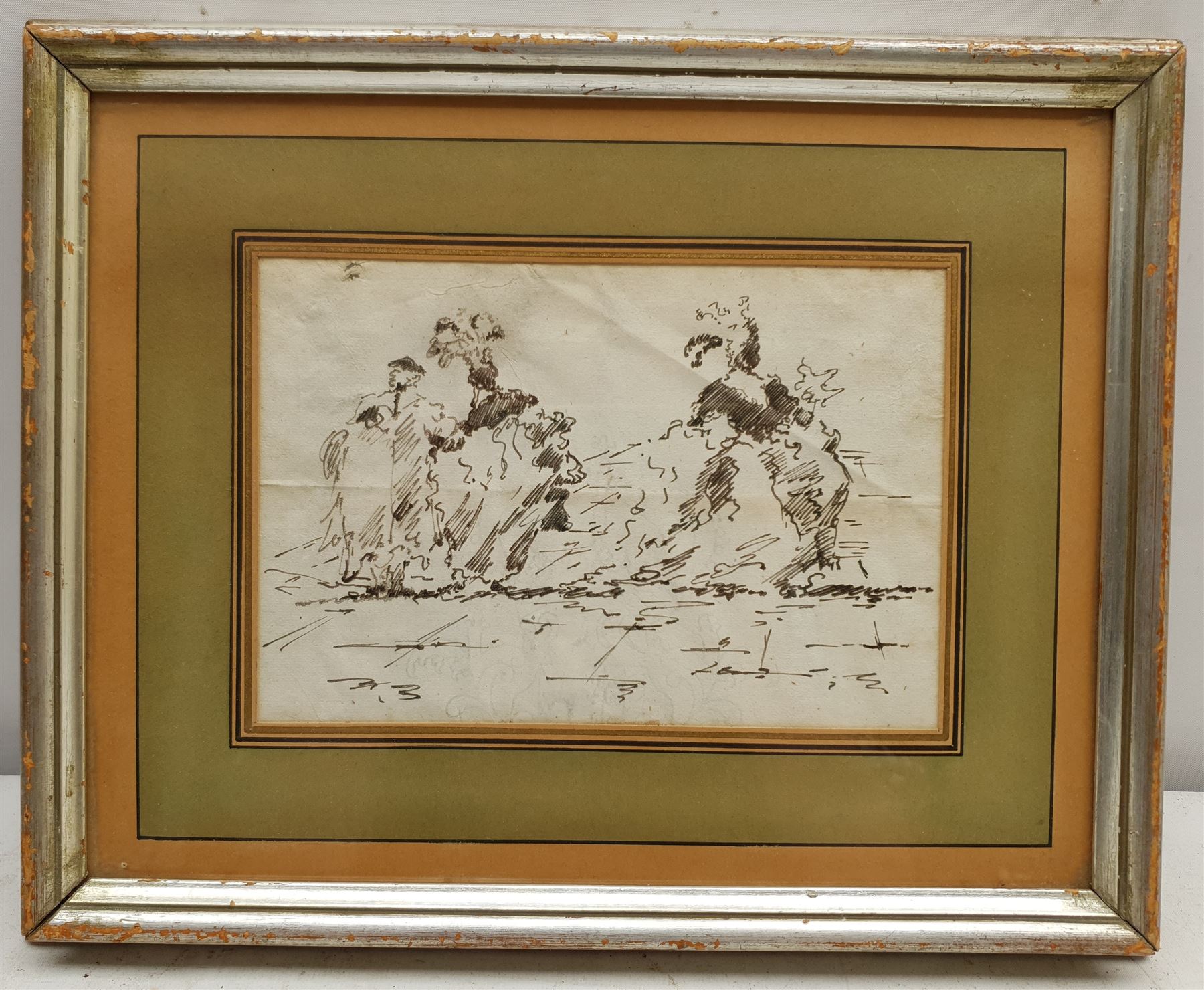 School of Giuseppe Bernardino Bison (Italian 1762-1844): Study of Fashionable Figures - Image 2 of 4