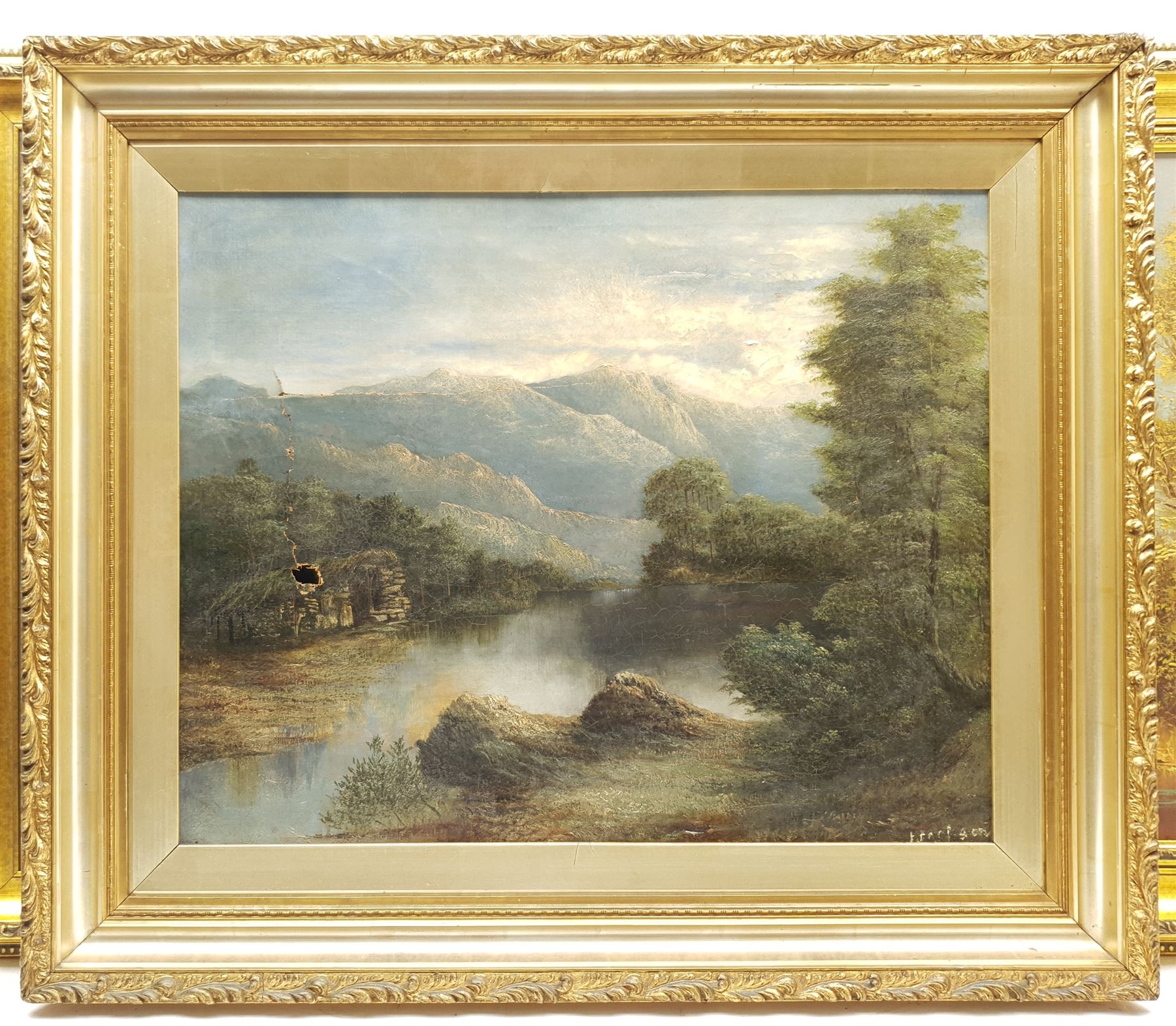 Hans Wagner (Continental 20th century): Fishing in a Mountainous Lake Landscape - Image 3 of 4