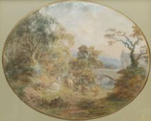 After Thomas Gainsborough (British 1727-1788): Figures in an Idyllic Landscape